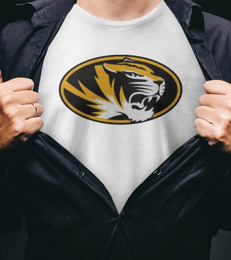 Missouri Tigers Mizzou NCAA 2026 White Tigers Oval T-Shirt
