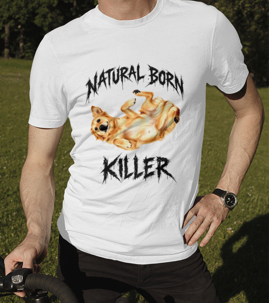 Natural Born Killer Playful Golden Retriever Pose T-Shirt
