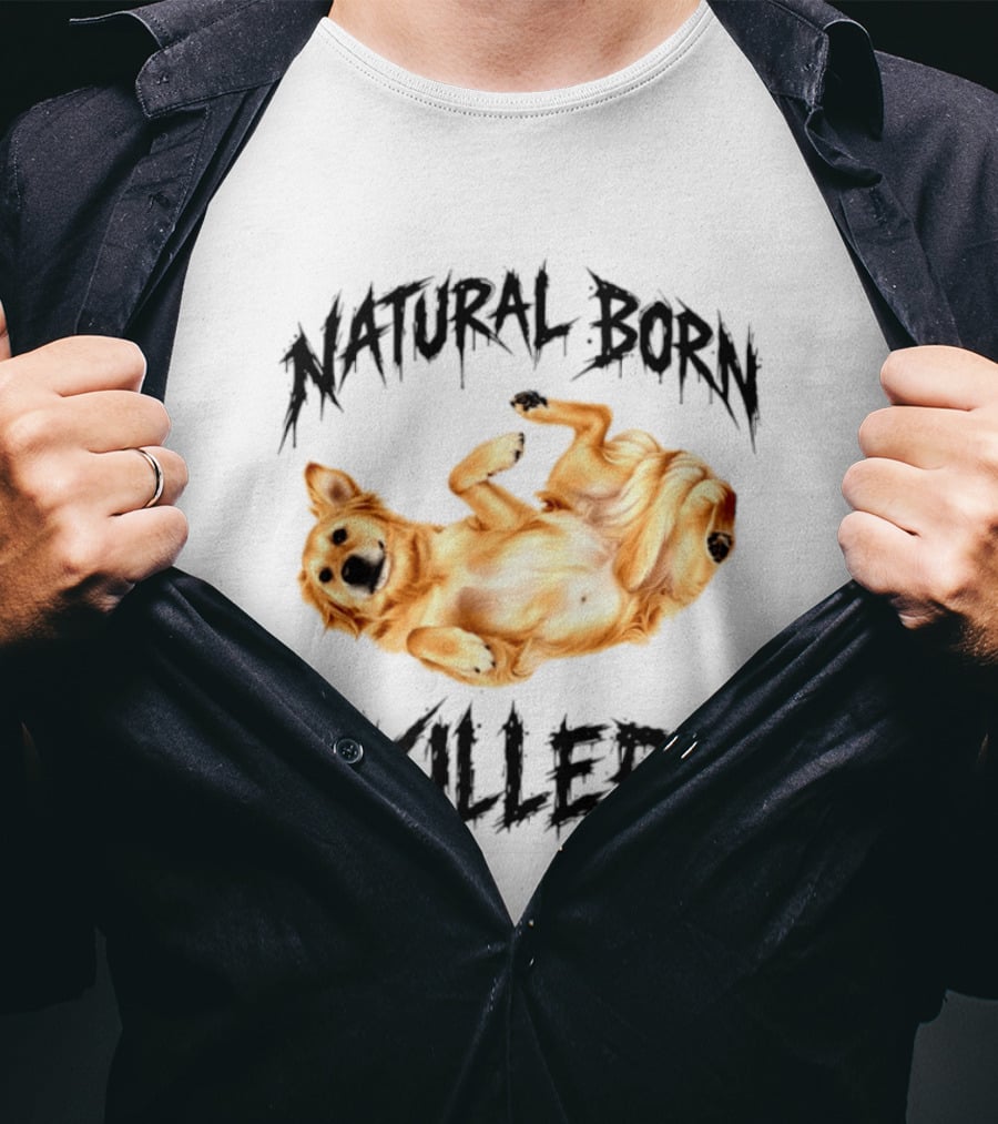 Natural Born Killer Playful Golden Retriever Pose T-Shirt