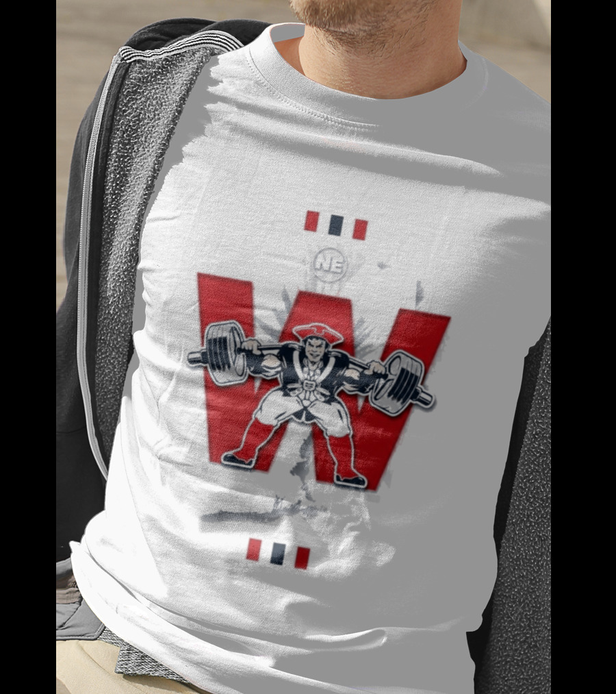 NE Patriots Weightlifting Strong Victory T-Shirt