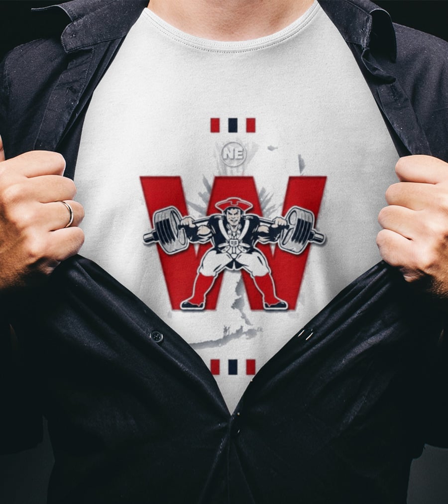NE Patriots Weightlifting Strong Victory T-Shirt