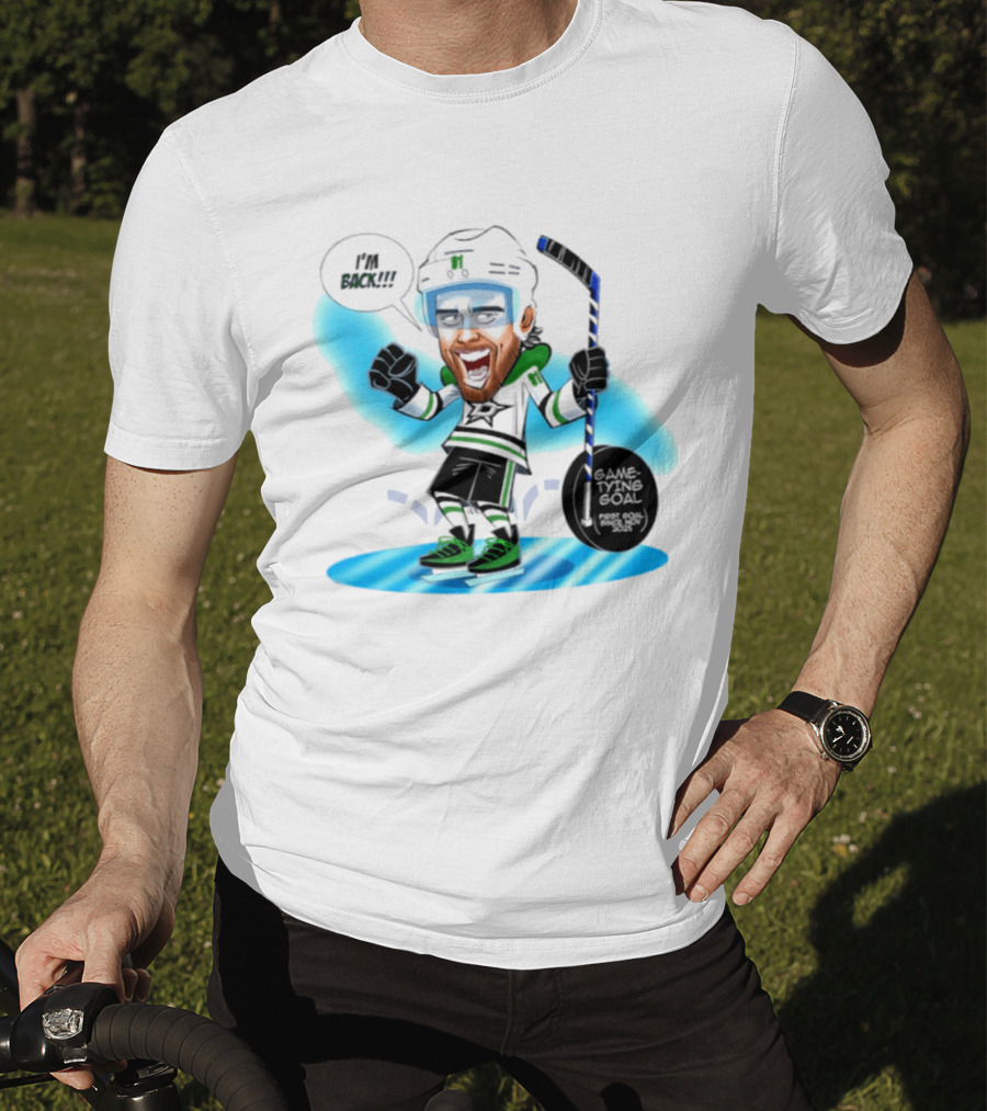 Tyler Seguin Dallas Stars I'm Back Game Tying Goal Hockey Caricature T-Shirt