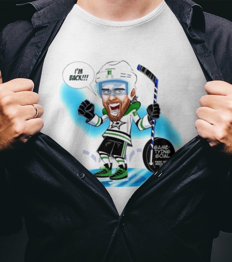 Tyler Seguin Dallas Stars I'm Back Game Tying Goal Hockey Caricature T-Shirt