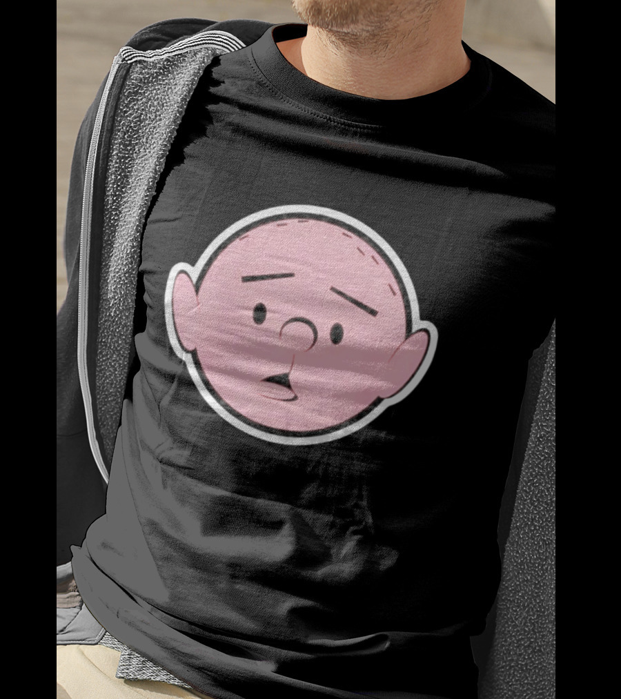 Cartoon Karl Pilkington Sticker Face Drawing T-Shirt