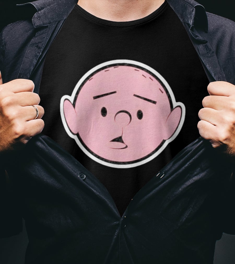 Cartoon Karl Pilkington Sticker Face Drawing T-Shirt
