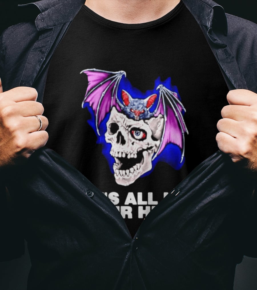 It's All In Your Head Bat Skull Gothic Colorful Horror T-Shirt