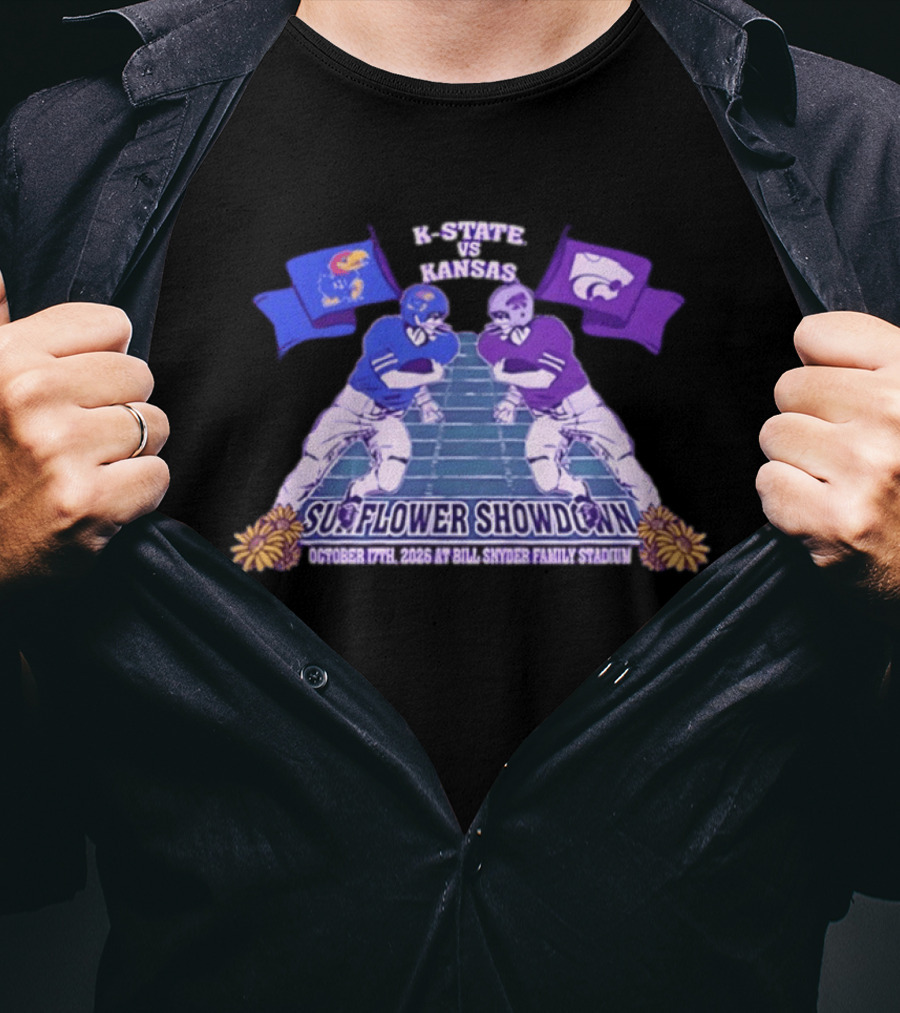 K State Vs Kansas Sunflower Showdown October 17th 2026 Bill Snyder Family Stadium T-Shirt
