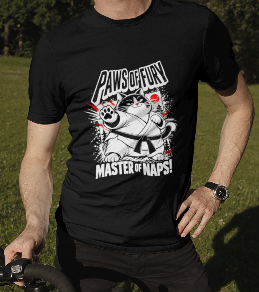 Paws Of Fury Karate Cat Master Of Naps Relaxation Expert T-Shirt
