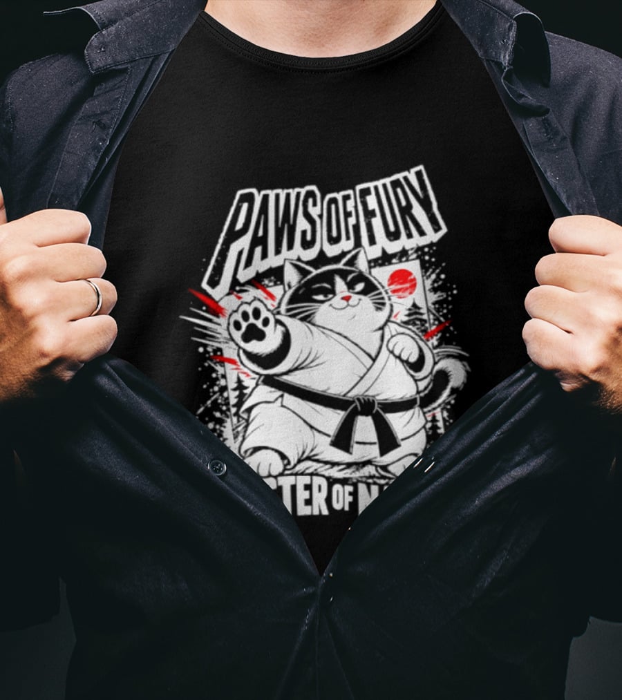 Paws Of Fury Karate Cat Master Of Naps Relaxation Expert T-Shirt