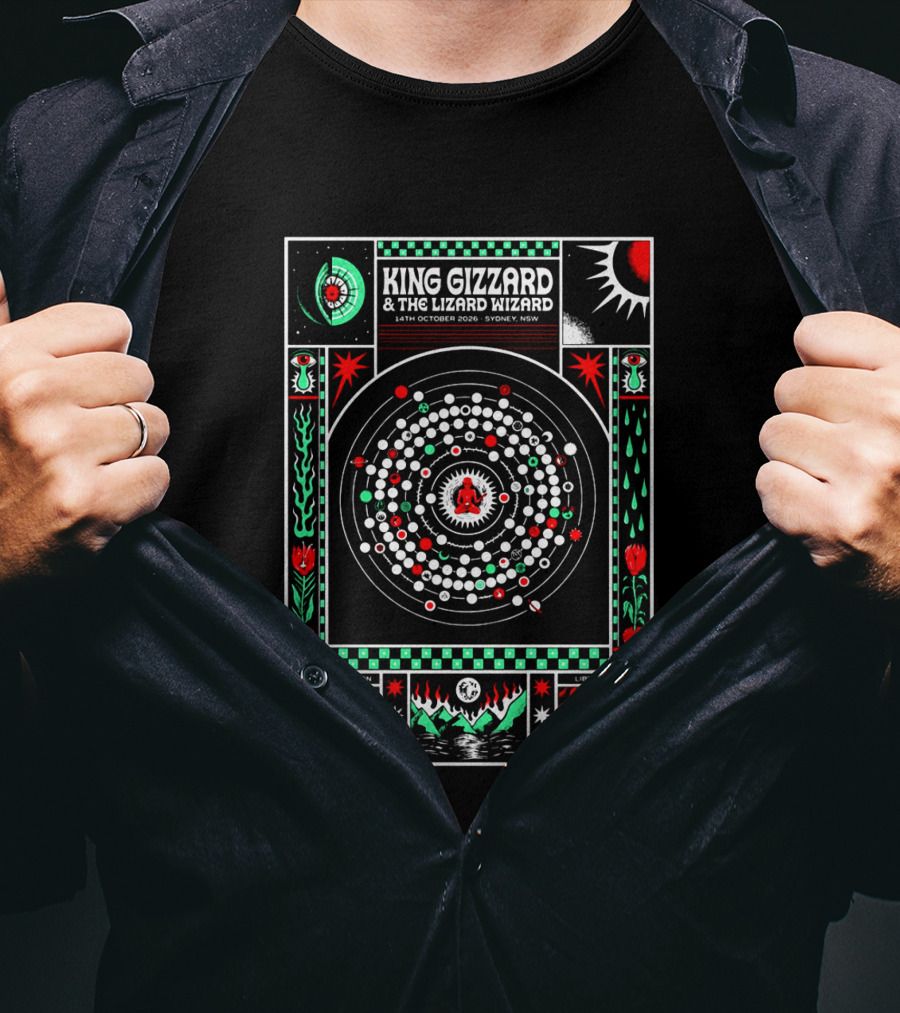 King Gizzard And The Lizard Wizard Sydney 14th October 2026 Morden Pavilion Liberty Hall T-Shirt