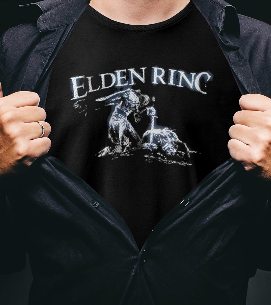 Dark Souls Welcome Skateboards Elden Ring Tarnished Knight Battle T-Shirt
