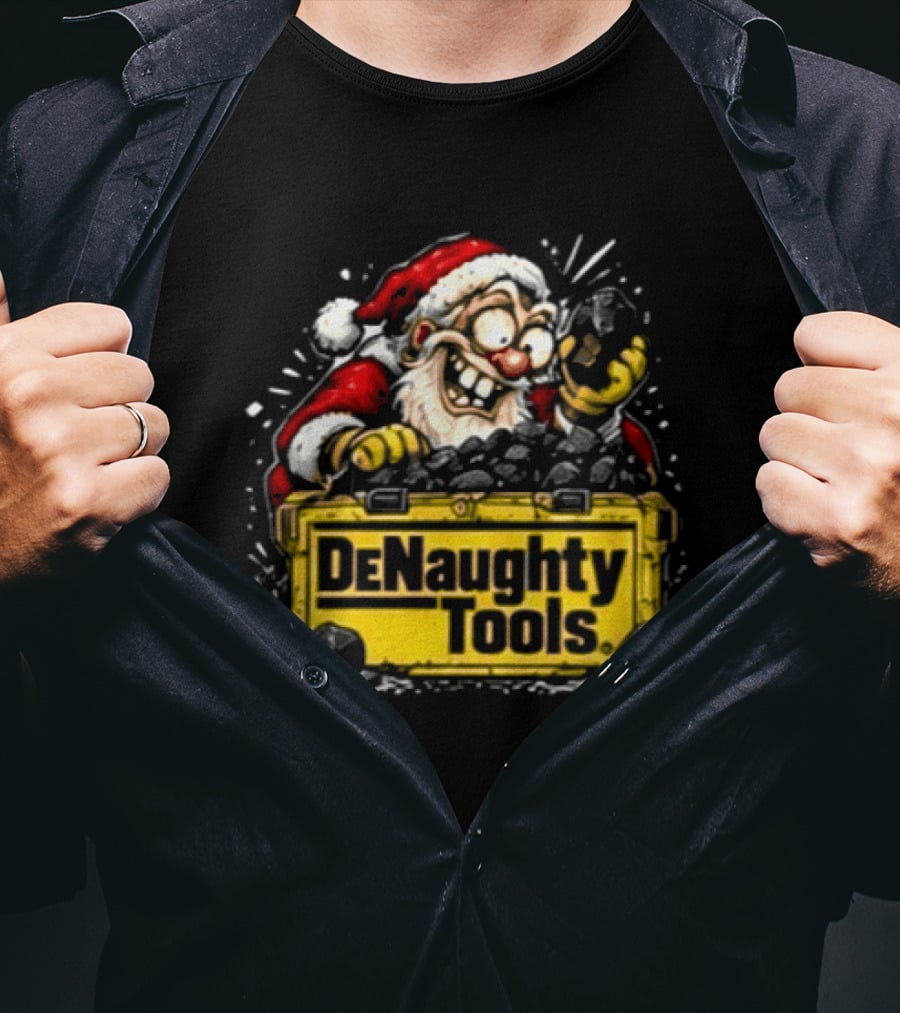 DeWalt DeNaughty Santa Tools Christmas Coal For Tool Lovers T-Shirt