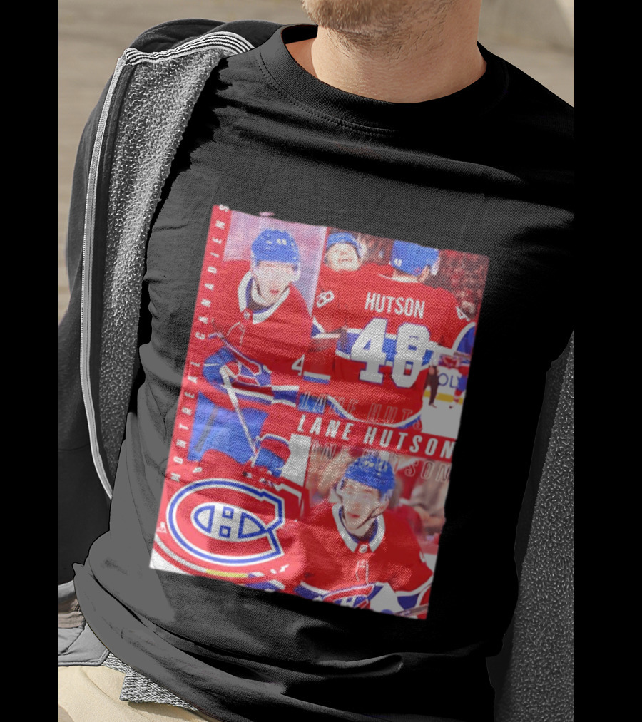 Montreal Canadiens Lane Hutson 48 All For One Moment T-Shirt