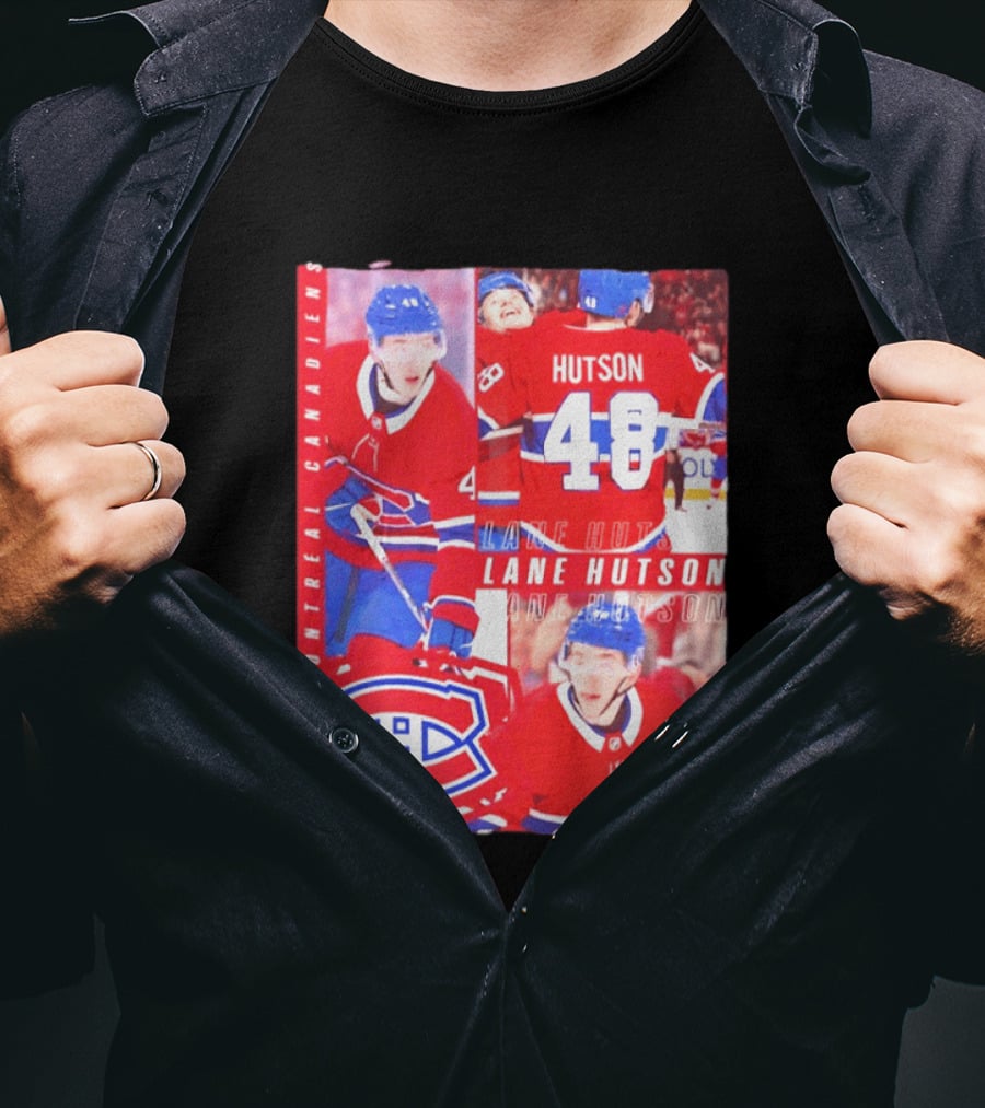 Montreal Canadiens Lane Hutson 48 All For One Moment T-Shirt