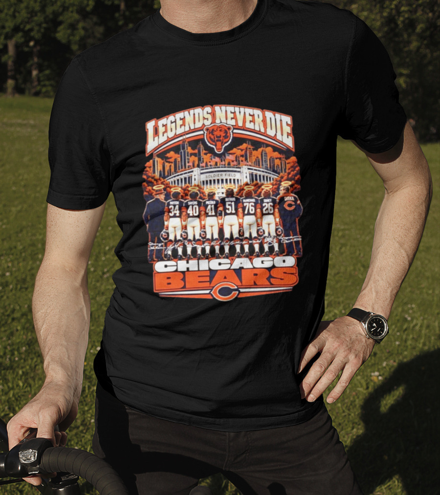 Legends Never Die Chicago Bears Soldier Field Walter Payton Sayers Singletary Ditka T-Shirt