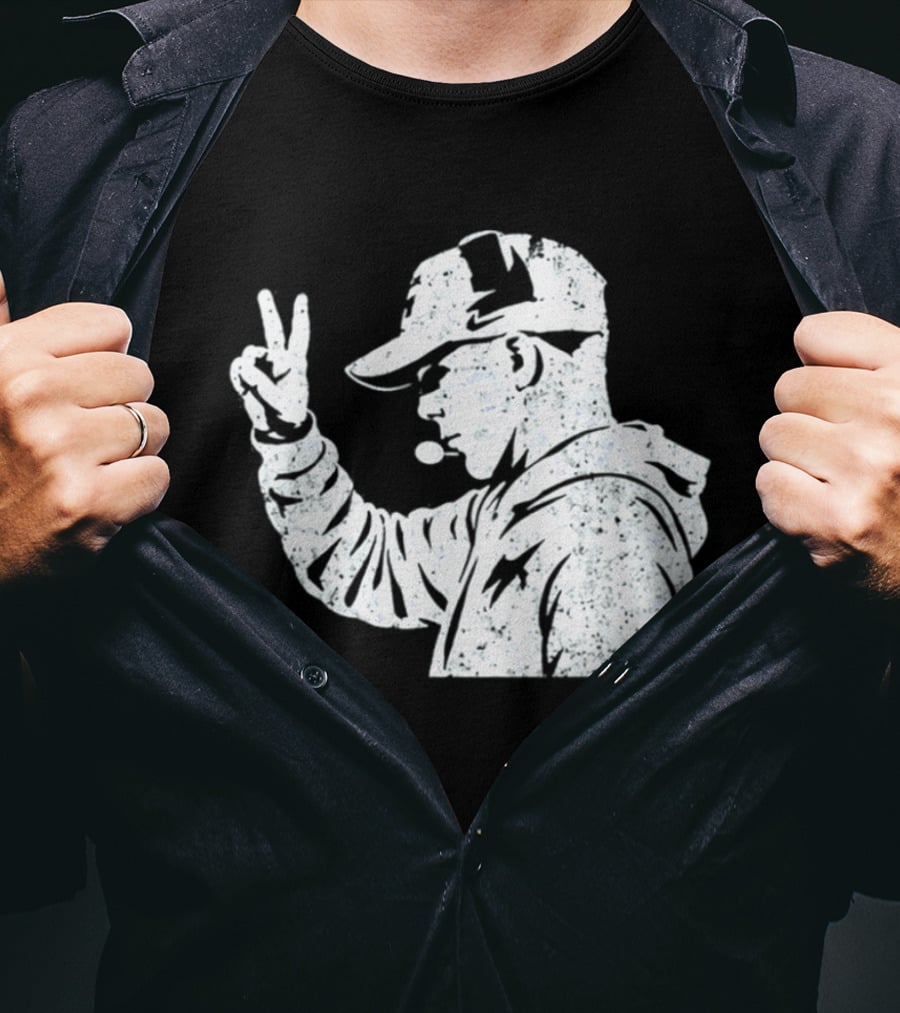 Matt Rhule Peace Gesture Nebraska Cornhuskers Coach T-Shirt