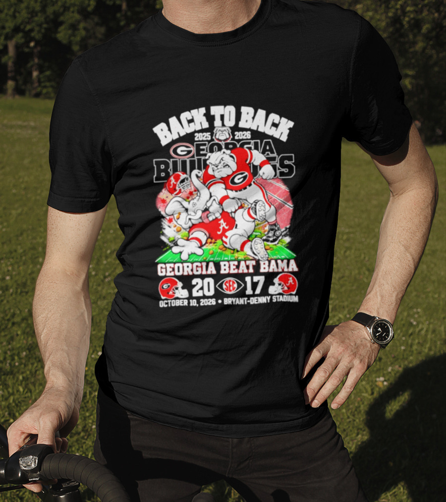 Back To Back Georgia Bulldogs Beat Bama 20 17 October 31 2026 Sanford Stadium T-Shirt