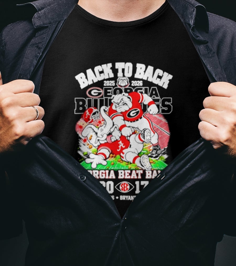 Back To Back Georgia Bulldogs Beat Bama 20 17 October 31 2026 Sanford Stadium T-Shirt