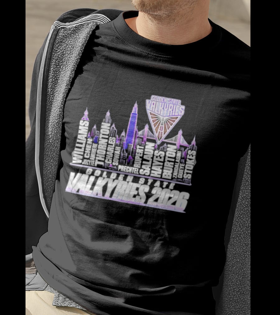Golden State Valkyries Players Name City Skyline 2026 T-Shirt