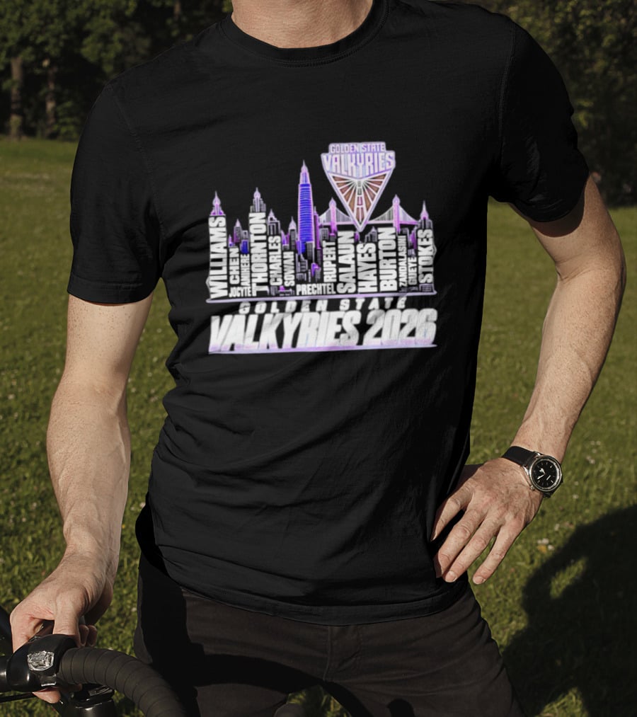 Golden State Valkyries Players Name City Skyline 2026 T-Shirt