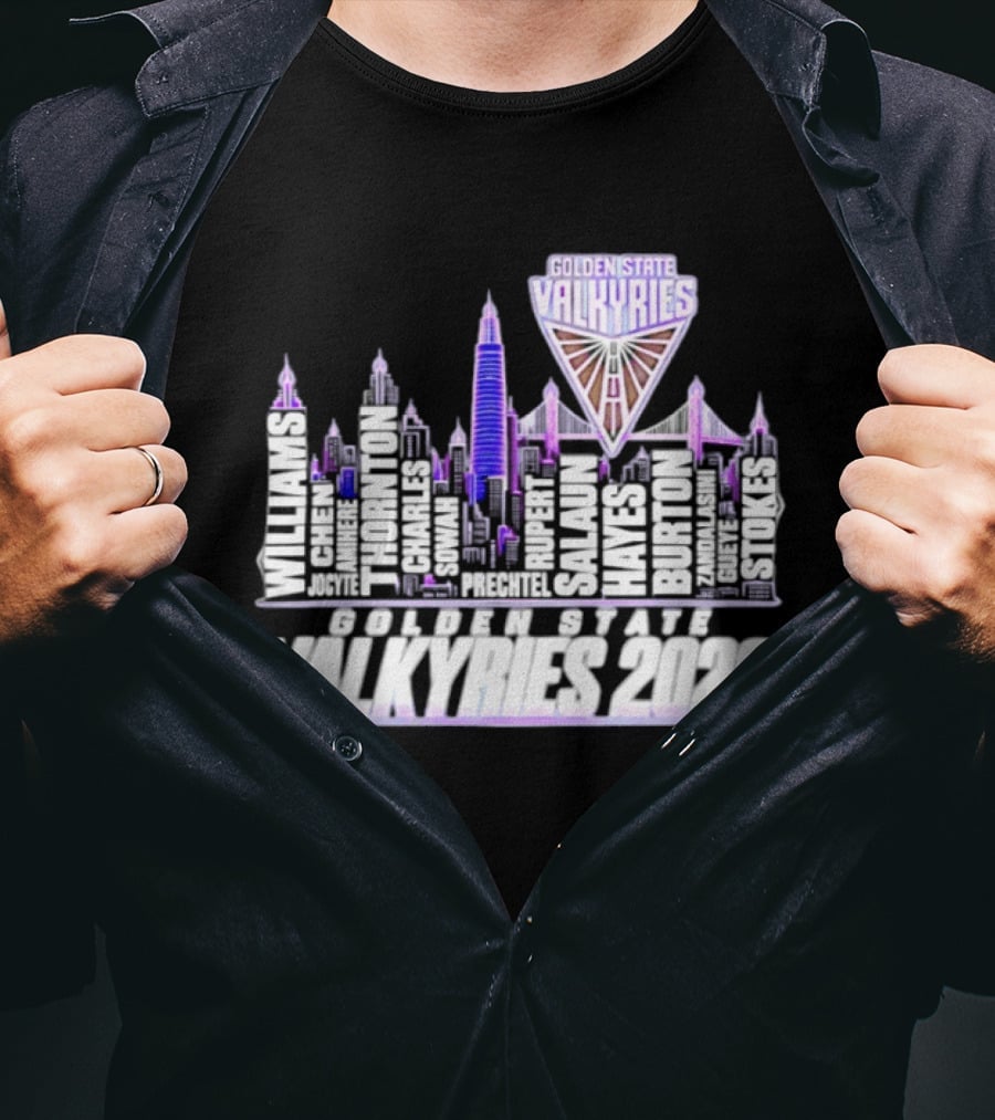 Golden State Valkyries Players Name City Skyline 2026 T-Shirt