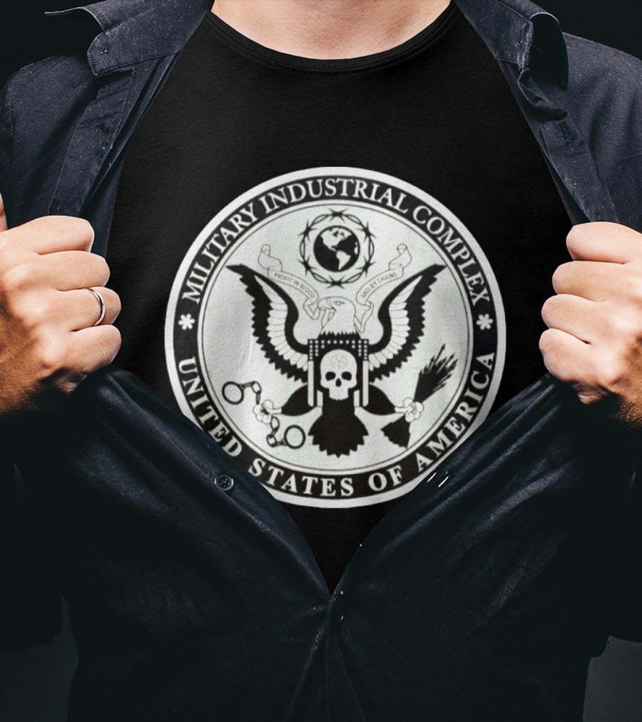 Military Industrial Complex Profit In Blood And Chains United States Of America T-Shirt