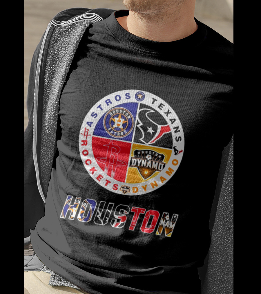 Houston Astros Texans Rockets Dynamo Sports Teams Fan Collection T-Shirt