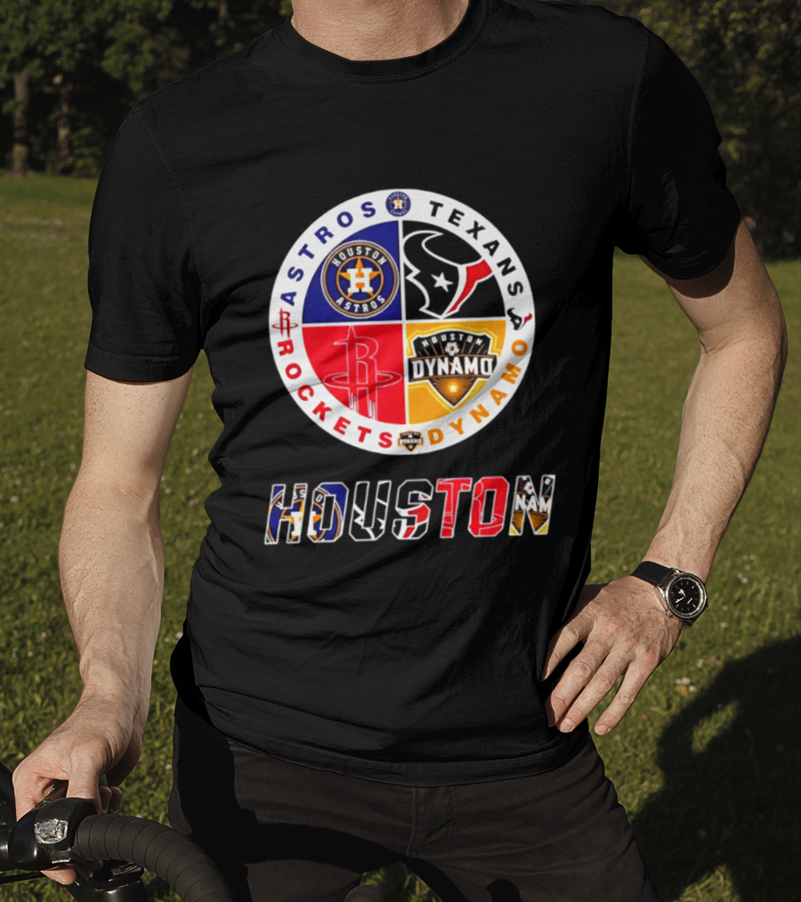 Houston Astros Texans Rockets Dynamo Sports Teams Fan Collection T-Shirt