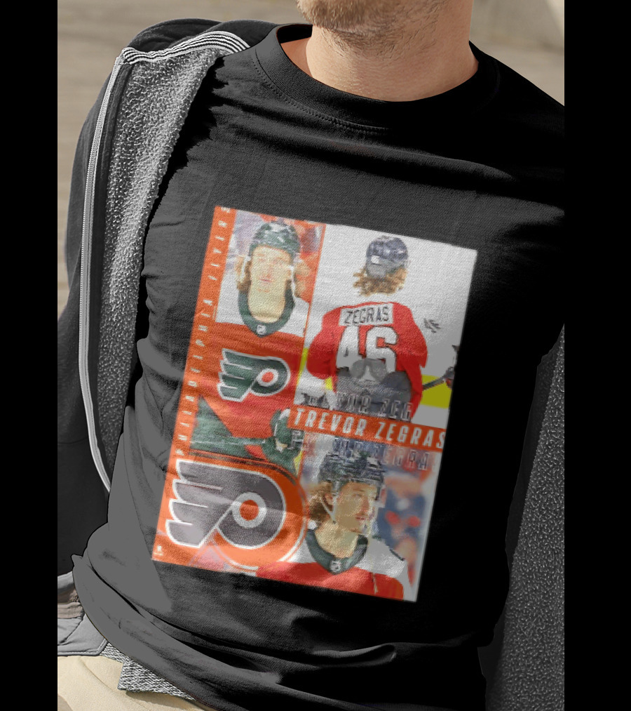 Philadelphia Flyers Trevor Zegras 46 Hockey Moment T-Shirt