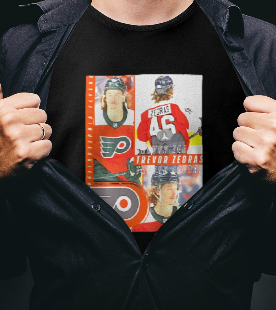 Philadelphia Flyers Trevor Zegras 46 Hockey Moment T-Shirt