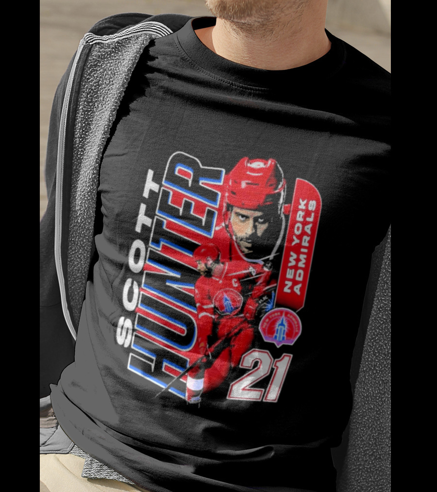 Scott Hunter New York Admirals 21 Hockey Team Player T-Shirt