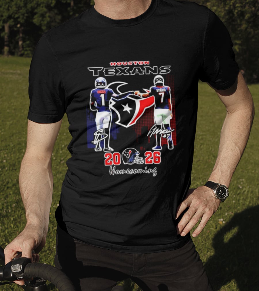 Houston Texans Stefon Diggs C.J. Stroud 2026 Homecoming Signatures T-Shirt