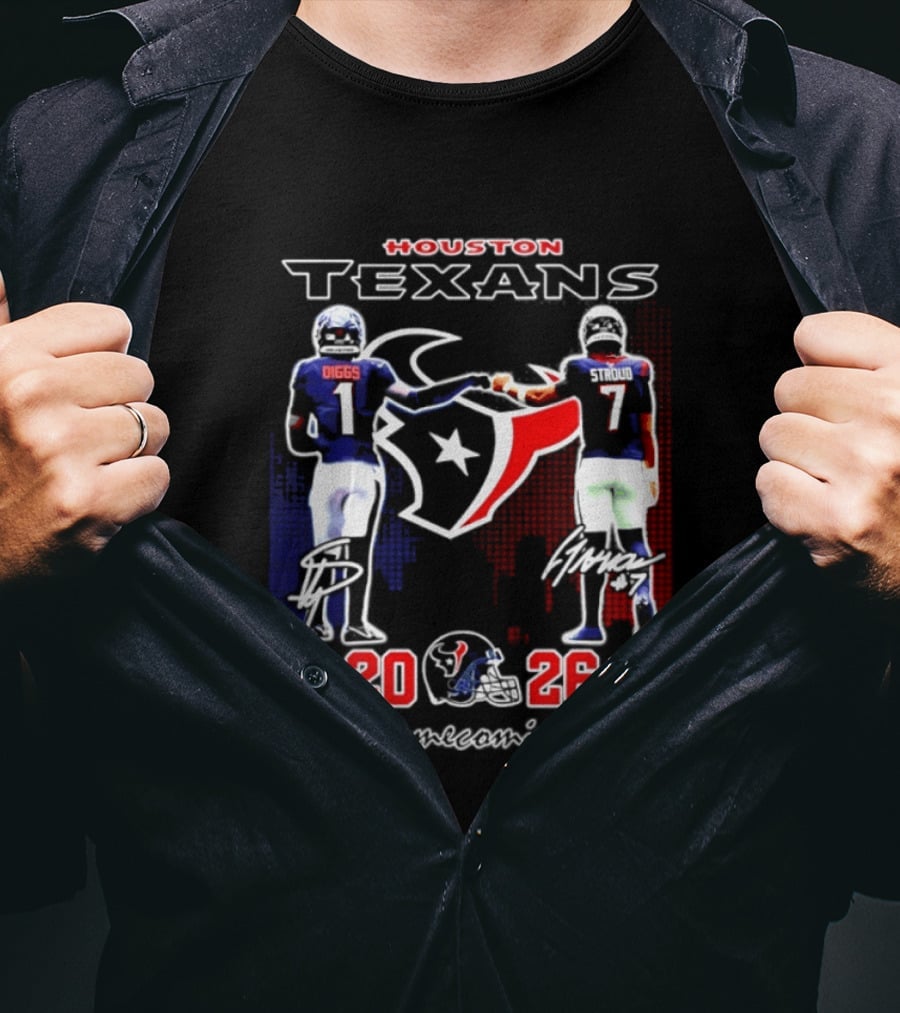 Houston Texans Stefon Diggs C.J. Stroud 2026 Homecoming Signatures T-Shirt