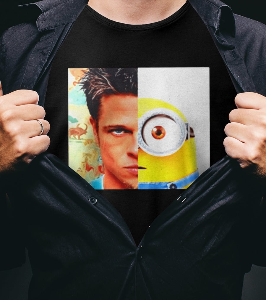 Tyler Durden Minions Split Face Mashup T-Shirt