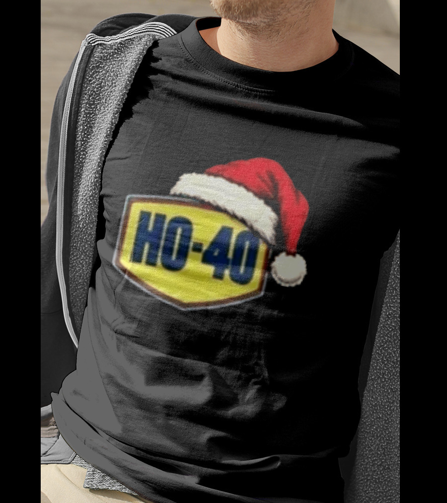 HO 40 Santa Hat Christmas Humor For Mechanic Enthusiasts T-Shirt