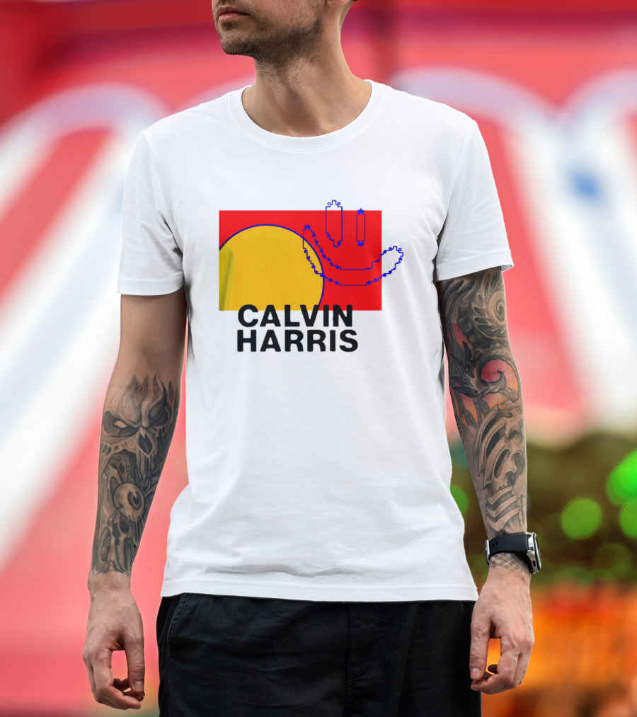 Calvin Harris North America 2027 Tour Dates Pixel T-Shirt