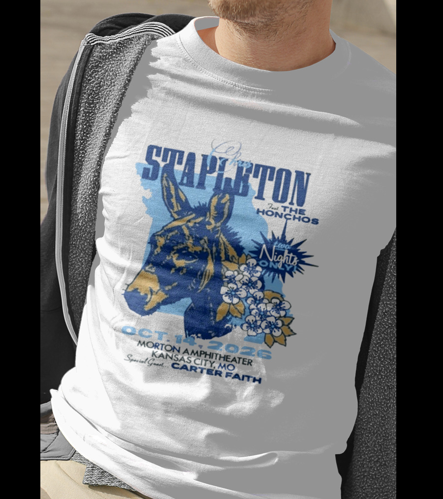 Chris Stapleton With The Honchos Kansas City MO October 14 2026 Morton Amphitheater Special Guest Carter Faith T-Shirt