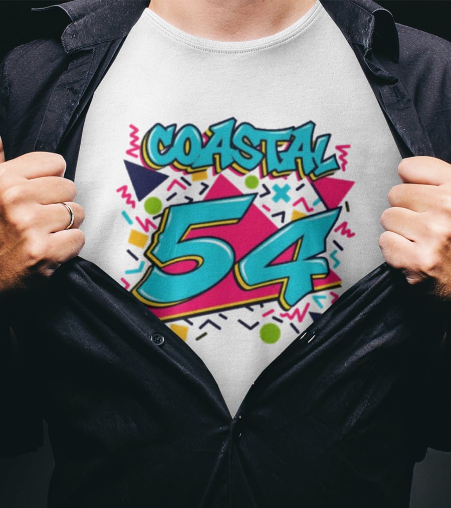 Coastal Carolina Chanticleers 54 Back To The 90s Neon T-Shirt