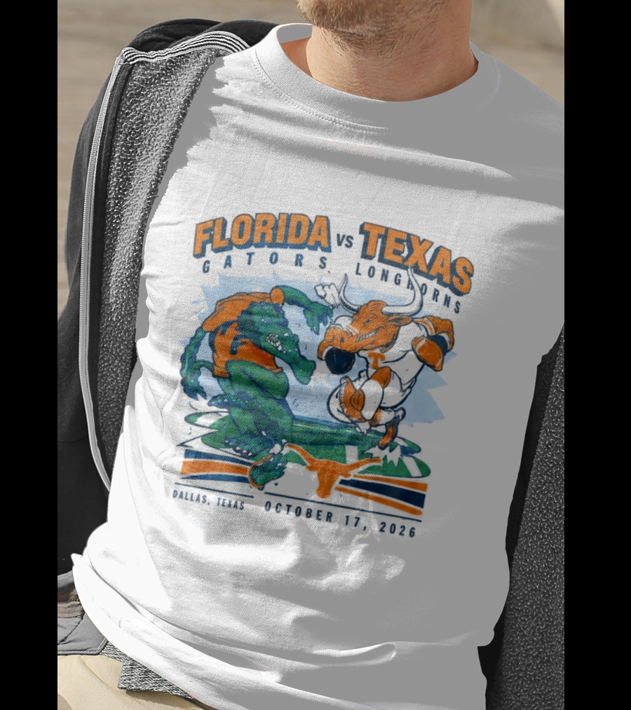Florida Vs Texas Gators Longhorns Dallas Texas October 17 2026 T-Shirt
