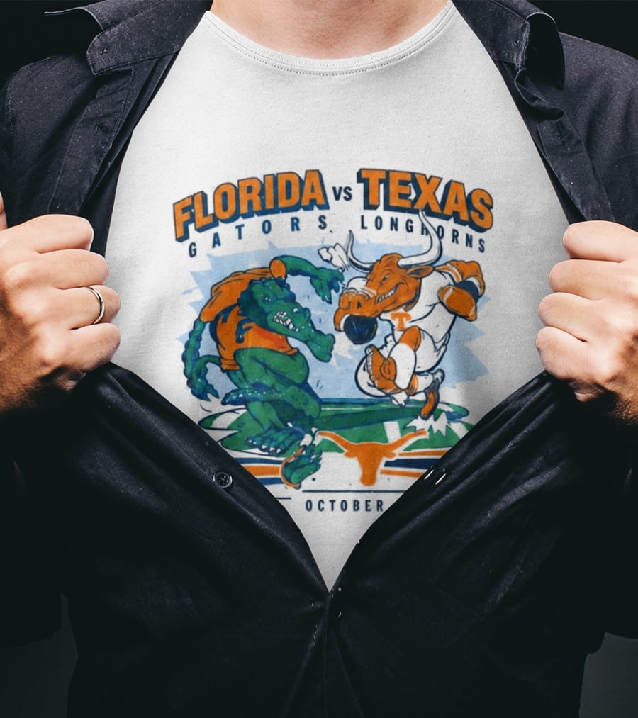Florida Vs Texas Gators Longhorns Dallas Texas October 17 2026 T-Shirt