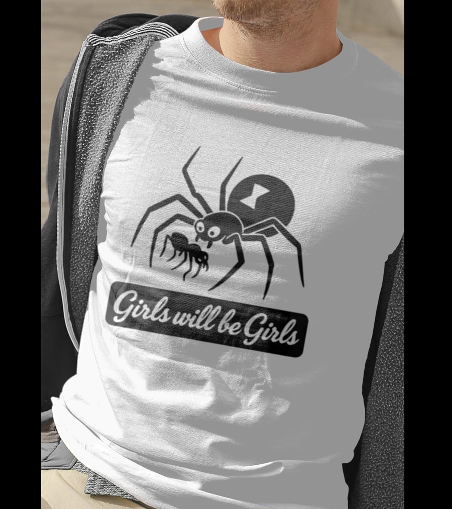 Girls Will Be Girls Black Widow Spider T-Shirt