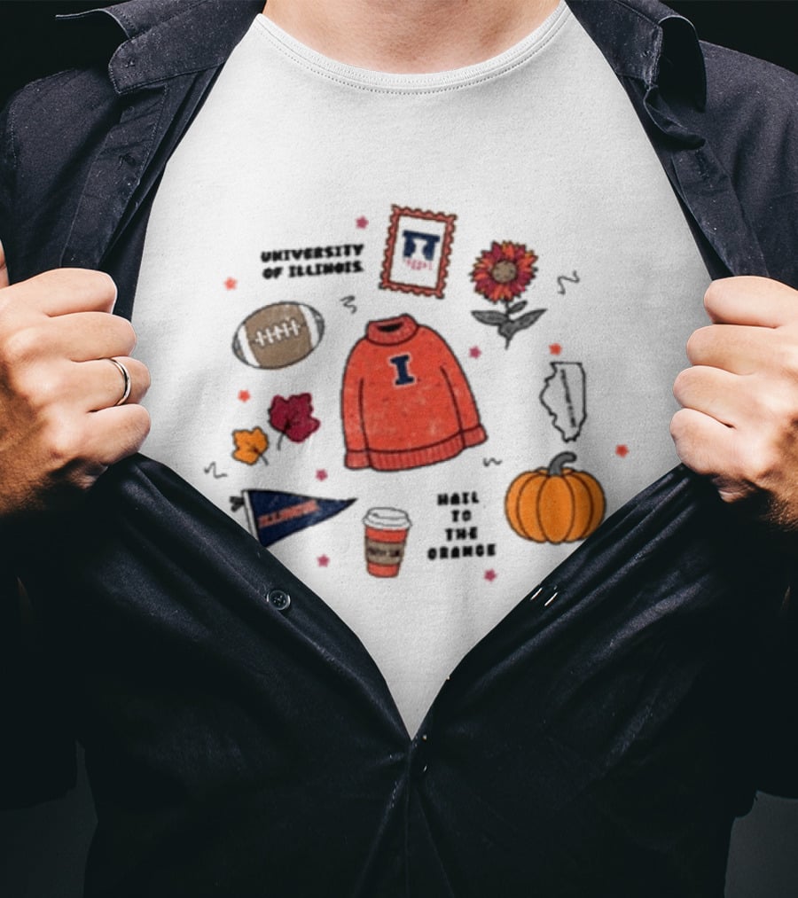 Illinois Fighting Illini Autumn Montage University State T-Shirt
