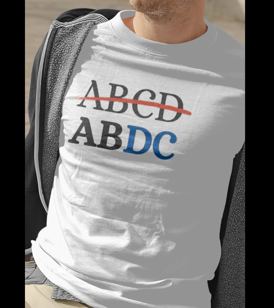 Rajesh Sharma Gulati ABCD Strikethrough ABDC Alphabet Correction T-Shirt