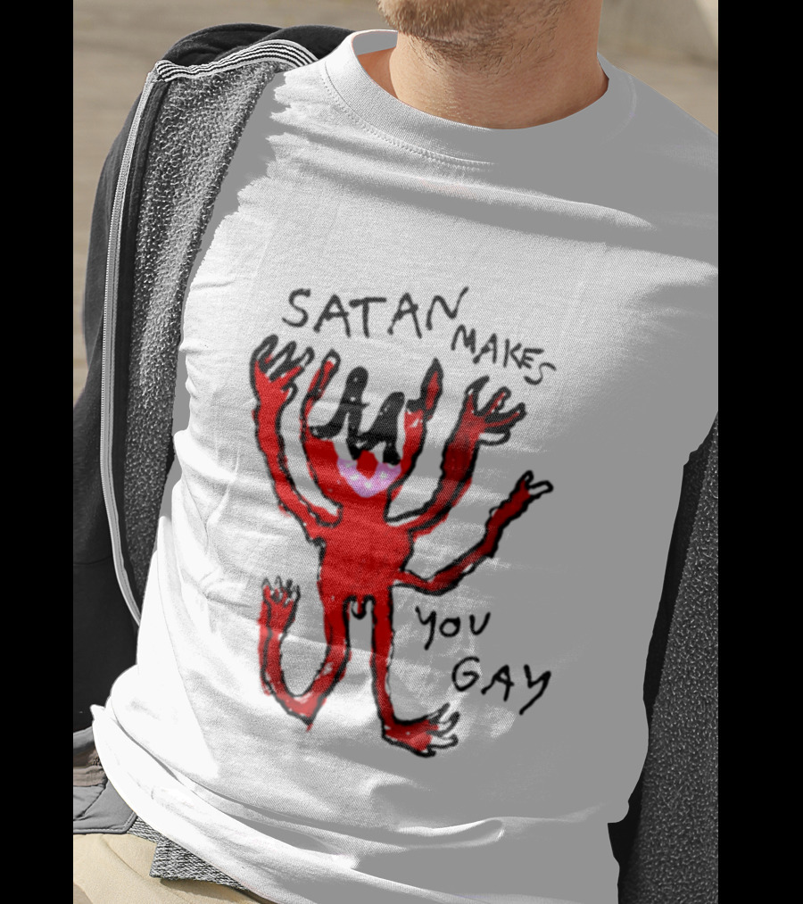 Satan Makes You Gay Devil Six Armed Creature T-Shirt