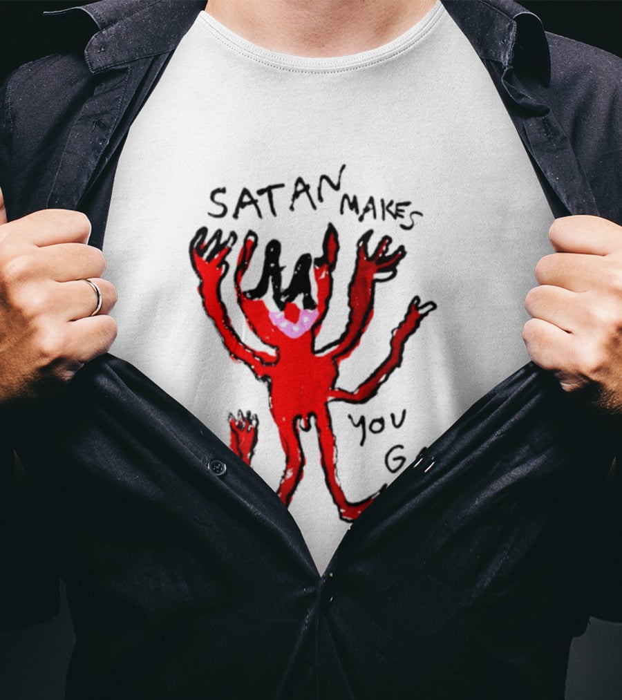 Satan Makes You Gay Devil Six Armed Creature T-Shirt