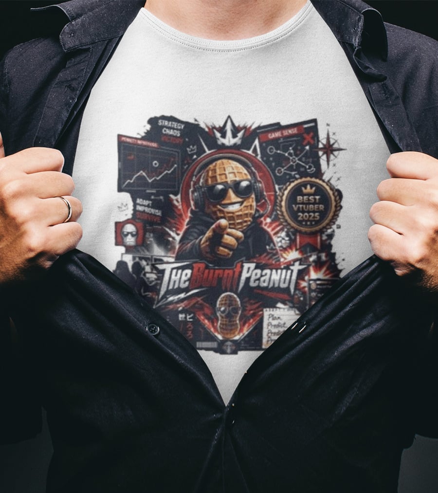 TheBurntPeanut Best VTuber 2025 Strategy Chaos Game Sense Victory T-Shirt