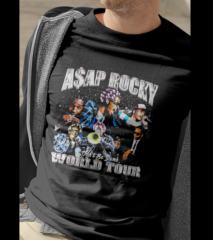 ASAP Rocky Don't Be Dumb World Tour 2023 Concert Merchandise T-Shirt