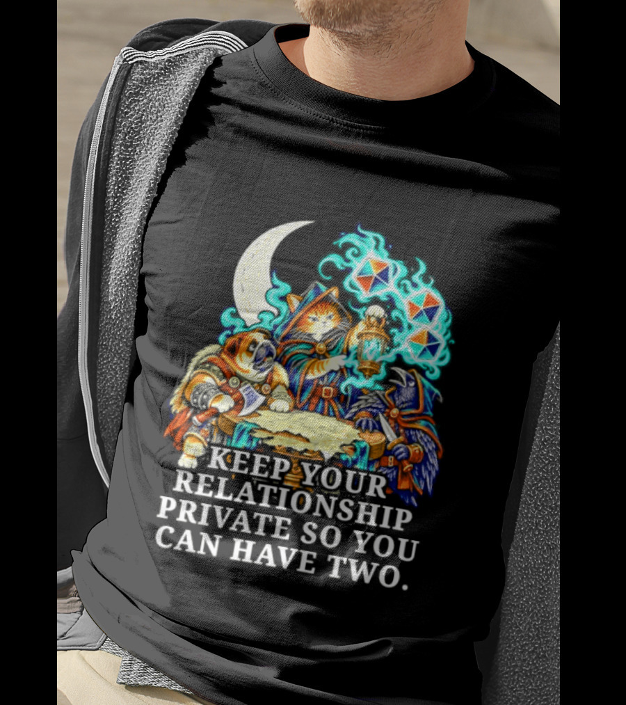 Keep Your Relationship Private So You Can Have Two Cats Playing Cards T-Shirt