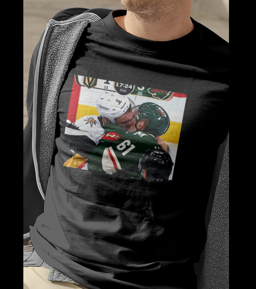 Lorenz And Lauzon Kissing Fight Vegas Golden Knights Minnesota Wild NHL Hockey T-Shirt