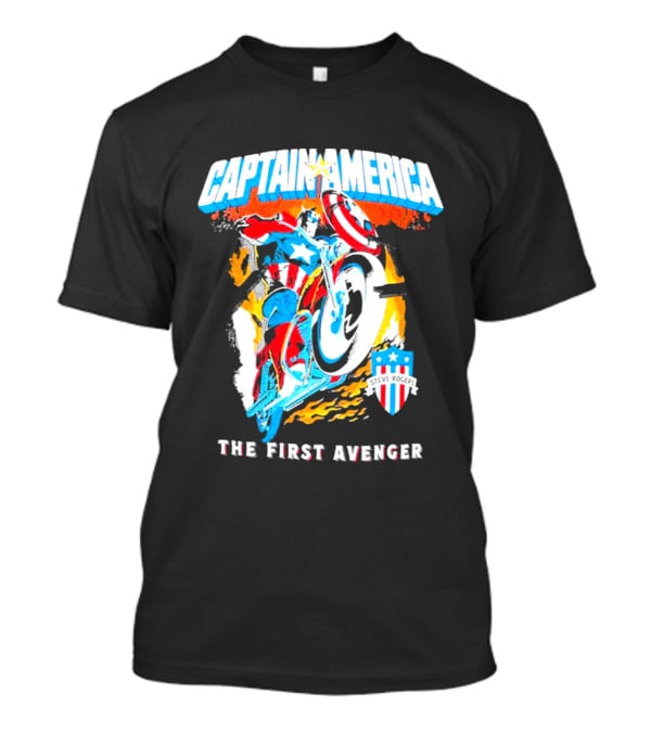 Captain America Motorcycle The First Avenger Marvel Exclusive T-Shirt